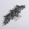 Teyglen Simple Full Rhinestone Crystal Wedding Hair Comb Bridal Grey