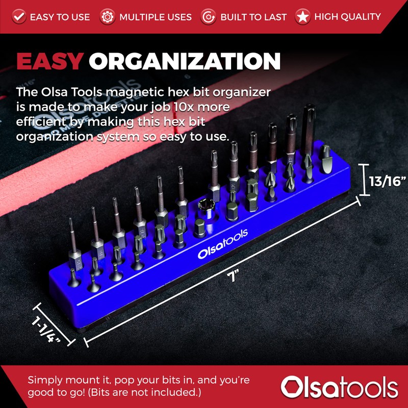 Olsa Tools Hex Bit Organizer with Strong Magnetic Base -