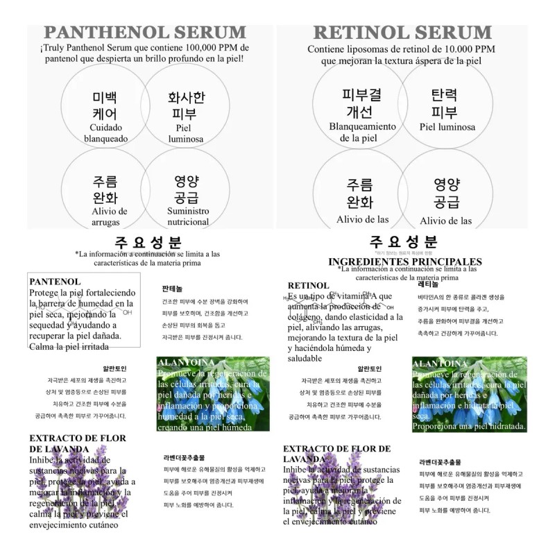 Serum Suero Coreana_ Truly Panthenol & Retinol_ Reafirmantes