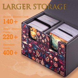 JoyHood Deck Box for YGO Cards with 2 Premium Card Separators, Trading Card Box Holds 220+ Individual Cards, Card Deck Box Compatible with TCG/OCG/MTG (Mystical Enchanted Realm)