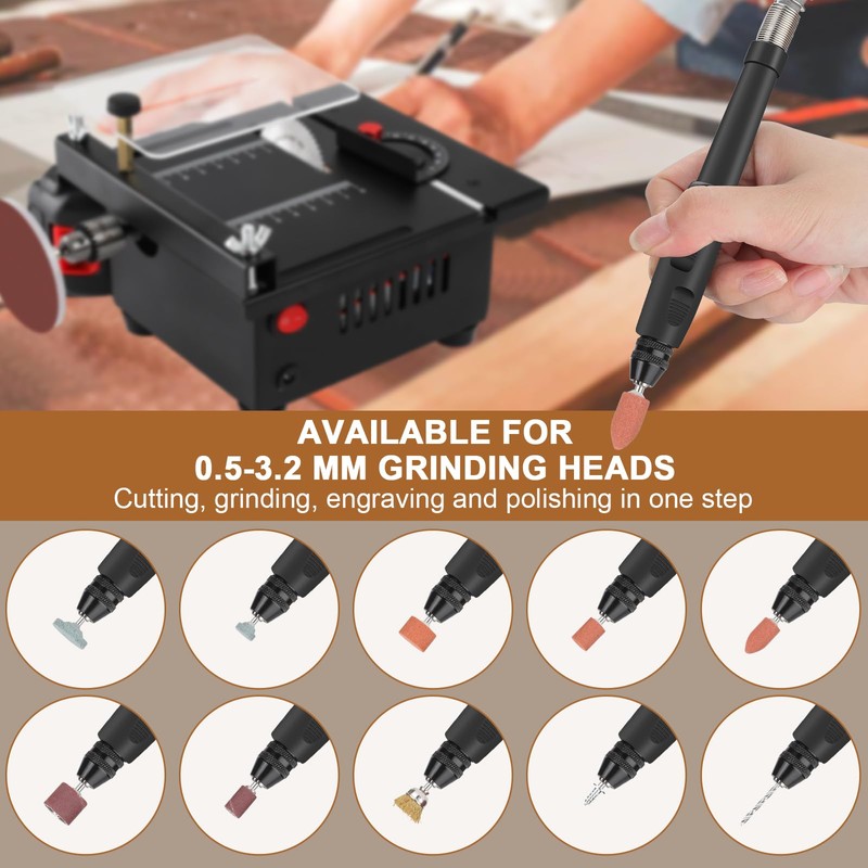 Healthible Mini Table Saw, Rechargeable Multi functional Portable Adjustable |