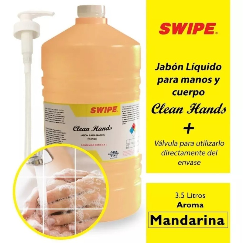 Swipe Jabón Líquido Para Manos Clean Hands Swipe 3.5l Mandarina+v