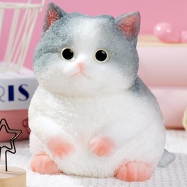Large Taba Squishy Cat Squishy Dog Handmade Cute Cat DIY Squeeze Toy, Hyperreal Kawaii Cat Simulation Lovely Toy, Squeeze Autism Toys Stress Relidf toy, Silicone Pinch Cat:_A American Shorthair