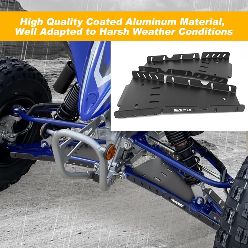 REARACE Front A-Arm Guards, 4mm Aluminum A-Arm Skid Plates Fit