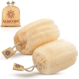 2 Pcs Natural Loofah 7014 - Natural Real Egyptian Shower Loofah Sponge Body Scrubber That Will Get You Clean and Not Just Spread Soap -2 Count(1 Pack)