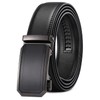 SENDEFN Men's Leather Belt Automatic Ratchet Buckle Slide Belt for