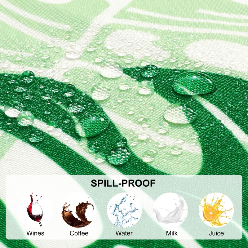 Arquiel Tropical Palm Leaf Tablecloth Waterproof, Summer Green Plants Rectangle