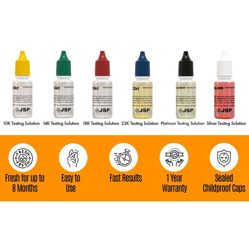 JSP Gold Silver Jewelry Acid Testing Kit Tester Test Neutralizer