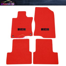 Unbranded Fit 09-14 Acura TSX Red Floor Mats Carpet Nylon Non-slip Front Rear w/ Red 2.4L