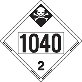 Labelmaster ZRV281040 UN 1040 Inhalation Hazard Hazmat Placard, Rigid Vinyl (Pack of 25)