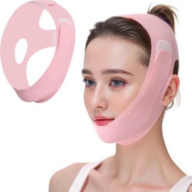 AYNKH Double Chin Lifting Mask, V Line Face Lifting Mask, Reusable Double Chin Reducer for Jawline Contouring Comfortable and Adjustable Jaw Strap for Women Men