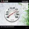 Taylor Extra Large Metal Wall Indoor Outdoor Thermometer, Easy to
