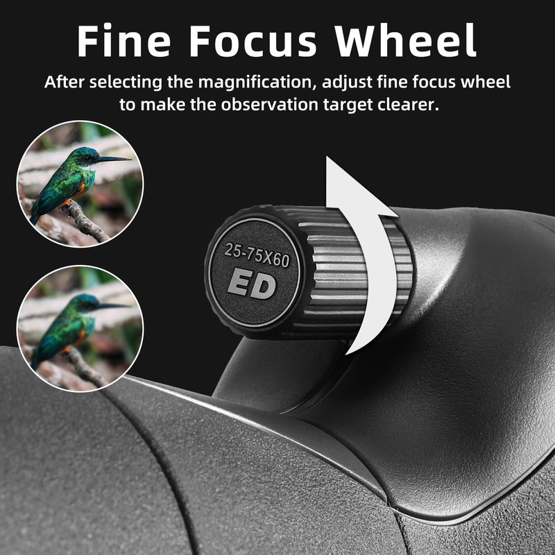 Compact 25-75x60 Spotting Scope Target Shooting Bird Watching Spotter Scope