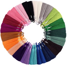 40pcs Fringe Tassel Craft Decoration Accessory Parts DIY Craft Bookmark Gift Key Holder Set of 20 Colors