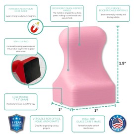 Glassboard Studio MiniPawn Magnet - Strong Neodymium Rare Earth Magnets for Fridge, Whiteboard, Locker & Magnetic Glassboards - Ideal for Crafting & Office Use - Strong Fridge Magnets (Blush Pink, 4)