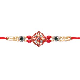 SLNDOKTG Rakhi for Brother Bhaiya Bhabhi Raksha Bandhan Rakhi Thread Rakhi Bracelet, Indian Festive Rakshabandhan Bro Bracelet Thread Rakdi Rakhee Set of 1