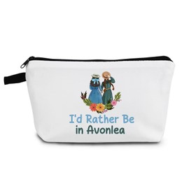 YULUENZE Anne Green Fans Makeup Bag Movie Fans Gift Organizer Bag I'd Rather Be In Avonlea Toiletry Zipper Pouch Cosmetic Bag Gift for Women Friends Sisters