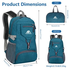 flintronic Ultra Lightweight Foldable Backpack, 20L Ultra Lightweight Rucksack, Foldable Hiking Backpack, Unisex Packable Backpack, Waterproof Travel Daypack For Outdoor Sport Biking Hiking (Green)