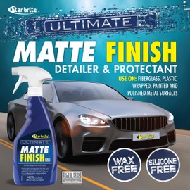 STAR BRITE Ultimate Matte Finish Speed Detailer & UV Protectant - Matte Finish Protectant for Wraps, Motorcycles, Cars, & Trucks - 22 OZ (098122)