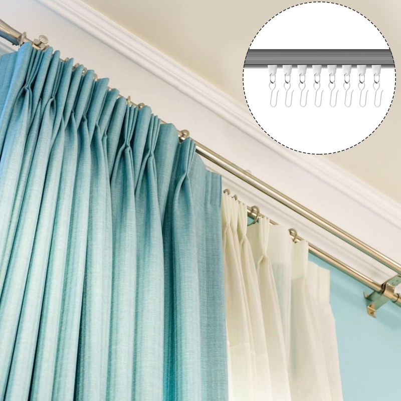 Jetec 120 Pcs Metal Curtain Track Hooks S Shaped for