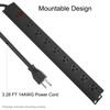 Metal 8 Outlet Mountable Power Strip, Wall Mount Outlet Power