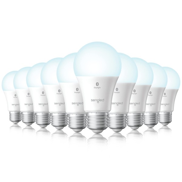 Sengled Alexa Light Bulb, S1 Auto Pairing with Alexa Devices, Smart Light Bulbs that Work with Alexa, Bluetooth Mesh Smart Home Lighting, Daylight 5000K, E26 60W Equivalent, 800LM, 10-Pack