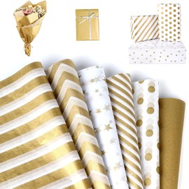 Papel Regalo Plegado, KEVOSOK 65 Hojas 50x70 cm Papel Envoltura, para Envolver Regalos, Boda, Despedida de Soltera