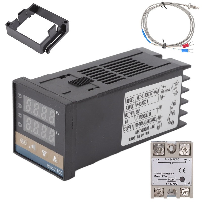 Digital PID Thermostat Temperature Controller Long 100V‑240V and 3.3ft M6