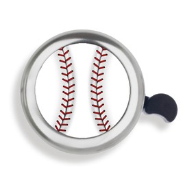 WIRESTER Silver Aluminum Round Bike Bell, Classic Ring Bicycle Bell, Bike Accessories Bell Ring for Adults Kids Girls Boys - Baseball