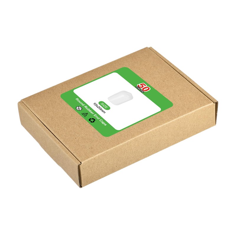 Sourcing Map 50Pcs PVC Rubber End Caps, 10mm ID, White