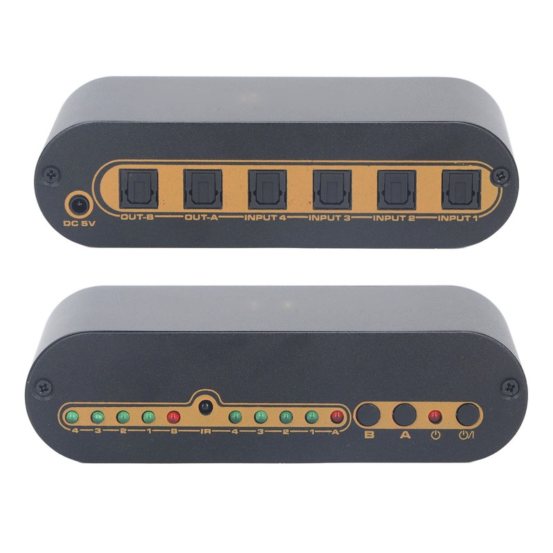 SPDIF Digital Optical Sound 4x2 Switcher 4 in 2 Out