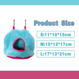 AIMALL Bird Parrot Hammock Hut Practical Plush Snuggle Hanging Cave Cage Bed Tent, Durable & Space-Saving Design, Fun Pattern Decor, Hooks Included