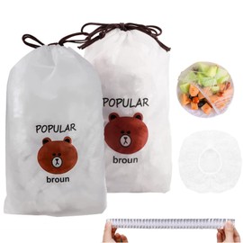 Elastic Food Storage Bags, Pack of 200, Reusable Elastic Covers, Hotel Shower Cap, Plastic Shower Cap for Food Storage