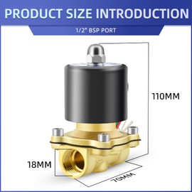 ERGAOBOY 1/2 inch BSP 220 V brass electric solenoid valve with barb, suitable for water, air, fuel, gas closed