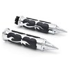 TASWK Motorcycle Aluminum Chrome Hand Grips Custom Handle (1 inch