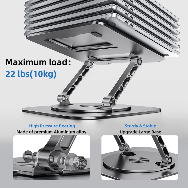 MCHOSE Laptop Stand with 360° Rotating Base, Foldable Adjustable Computer