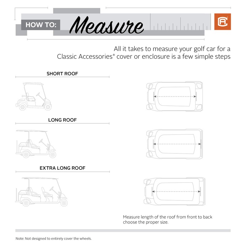 Classic Accessories Fairway Short Roof 2-Person Travel Golf Cart Enclosure,