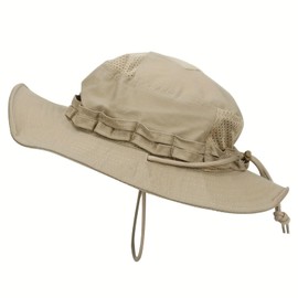 Sun Hat Military Bucket Hats Breathable Boonie Fishing Safari Hat Cap for Men Women Hunting Outdoor Hiking Camping Garden Khaki