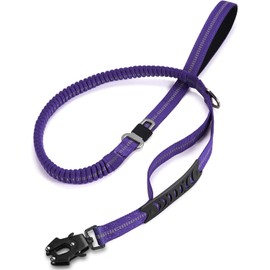 Heavy-Duty Dog Leash, 4-6 feet Shock-Absorbing Tactical Dog Leash, Advanced Simple Metal Clips and no Traction Reflective Leash, Suitable for Middle-Sized and Large Dogs (Purple).