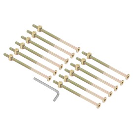 PATIKIL M6 x 120mm Bunk Bed Bolts, 12 Pack Hex Drive Socket Cap Barrel Screws Bolt Nuts Assortment Kit with 1Pcs Wrench for Furniture Bed, Zinc Color