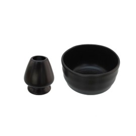 BambooMN Brand - Matcha Bowl Set (Includes Bowl & Rest) 1 Set Black