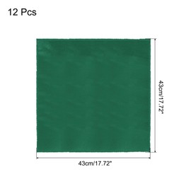 sourcing map 12pcs Dark Green Satin Table Napkins Polyester Square Bright Table Napkin Fabric Table Napkin for Event Wedding Party Table Decoration,17×17 Inch