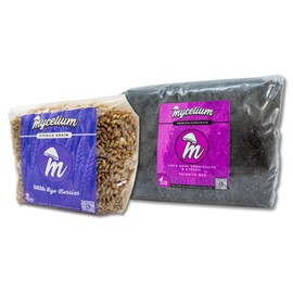 Mycelium's Dung-Loving Mushroom Grow Kit - 4LB Substrate & 2LB Rye Berries | Expertly Prepared for Peak Mycelium Growth | Sterile & Nutrient-Dense for Home Growers | Complete with Cultivation Enhancer