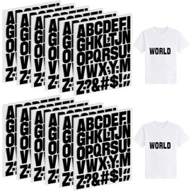 30 Sheets Iron on Letters 1200 Pcs Iron on Letters for Clothing Vinyl 1.6 Inch Heat Transfer Letters A-Z PU Patches Alphabet Stickers for T-Shirts Jerseys Fabric Hats Crafts (Black)
