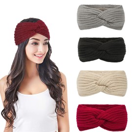 4 Headbands Women's Winter Headband Children Headband Girls for Women Girls Thick Headbands Hair Band Ear Warmers Head Wrap Yoga Workout Vintage Hair Accessories