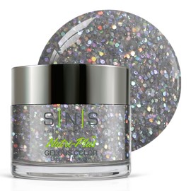 SNS Healthy Natural Nails SNS Nail Dip Powder, Gelous Color Dipping Powder - Whistleblower (Metallics/Silver, Glitter), SC18 - Long-Lasting Dip Nail Color Lasts 14 Days - Low-Odor & No UV Lamp Required - 1oz