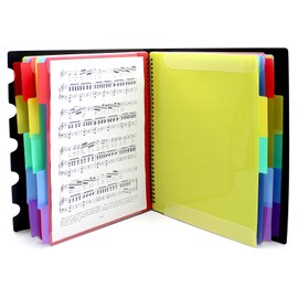 NVGFTG Music Folder Coloured 20 Pages A4 Choir Folder Black Project Folder Double-Sided Music Folder for Music Sheets School Office Art Business