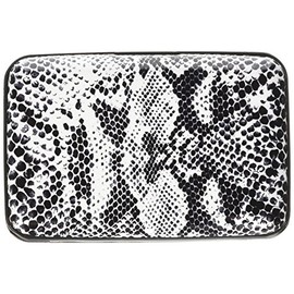 Aluminum RFID Blocking Credit Card Holder for Men & Women - Cool Slim Metal Business Card Case (Snake Skin Pattern)