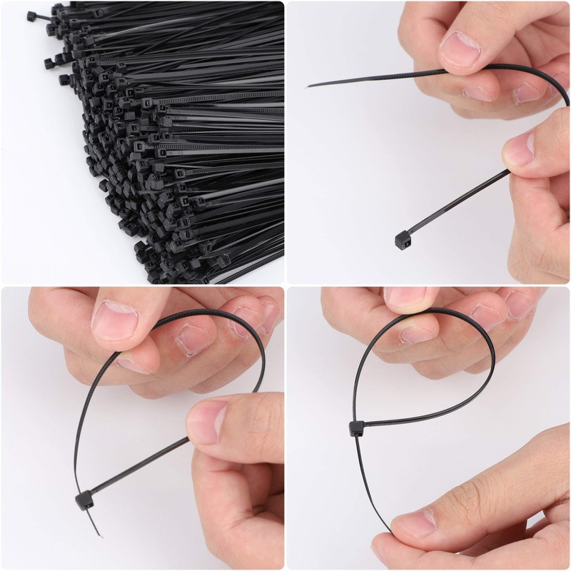 Cable Ties Black 200 x 2.5 mm UV Resistant Adjustable