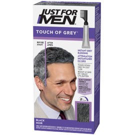 Just For Men Touch Of Grey, Gray Hair Coloring for Men with Comb Applicator, Great for a Salt and Pepper Look - Black, T-55 (1 Count)
